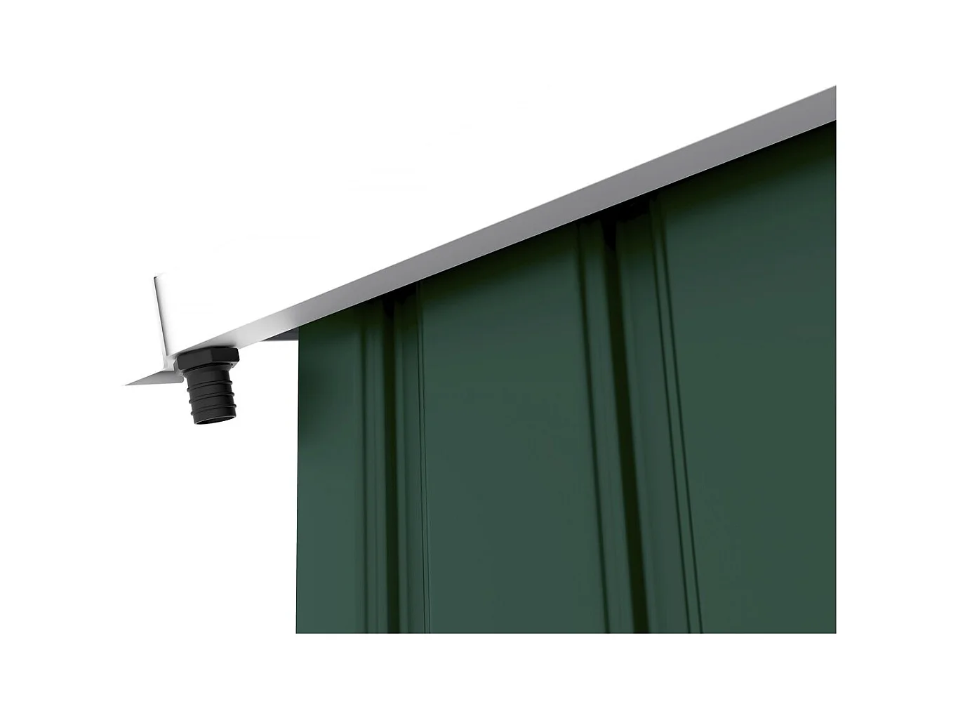 Abri de jardin métal - "Rosas " - 7,06 m² avec gouttière - Vert