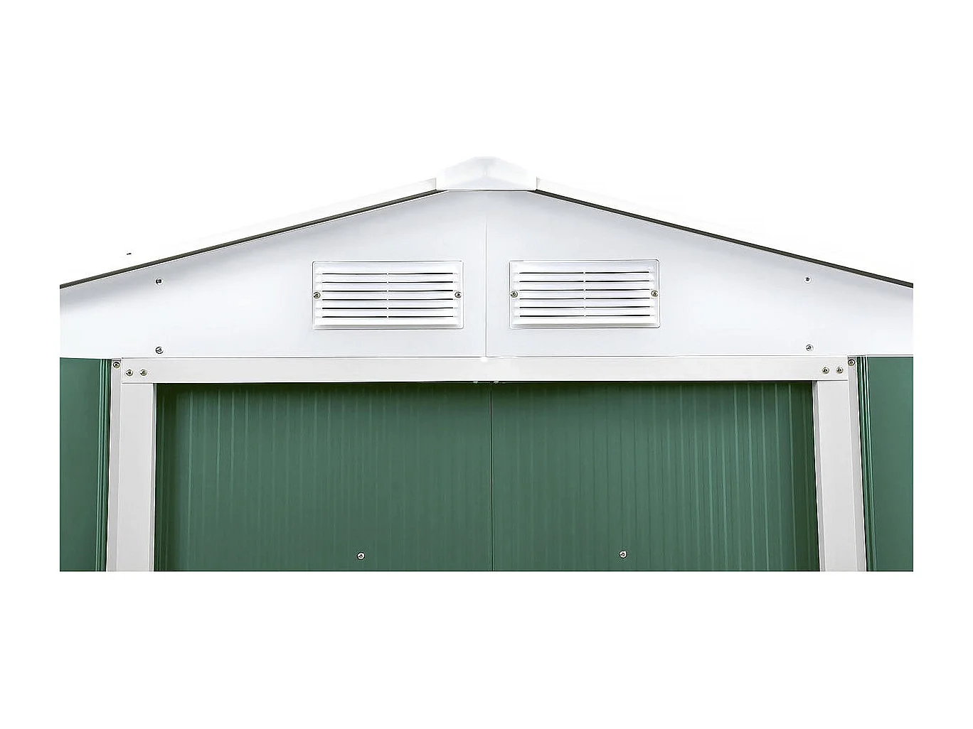 Abri de jardin métal - "Rosas " - 7,06 m² avec gouttière - Vert