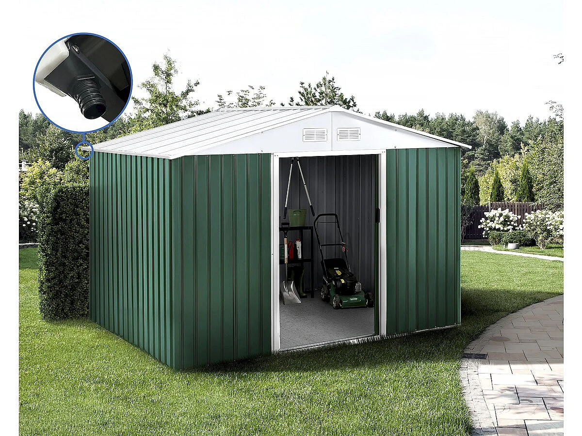 Tuinhuisje metaal - "Rosas " - 7,06 m² met goot - Groen