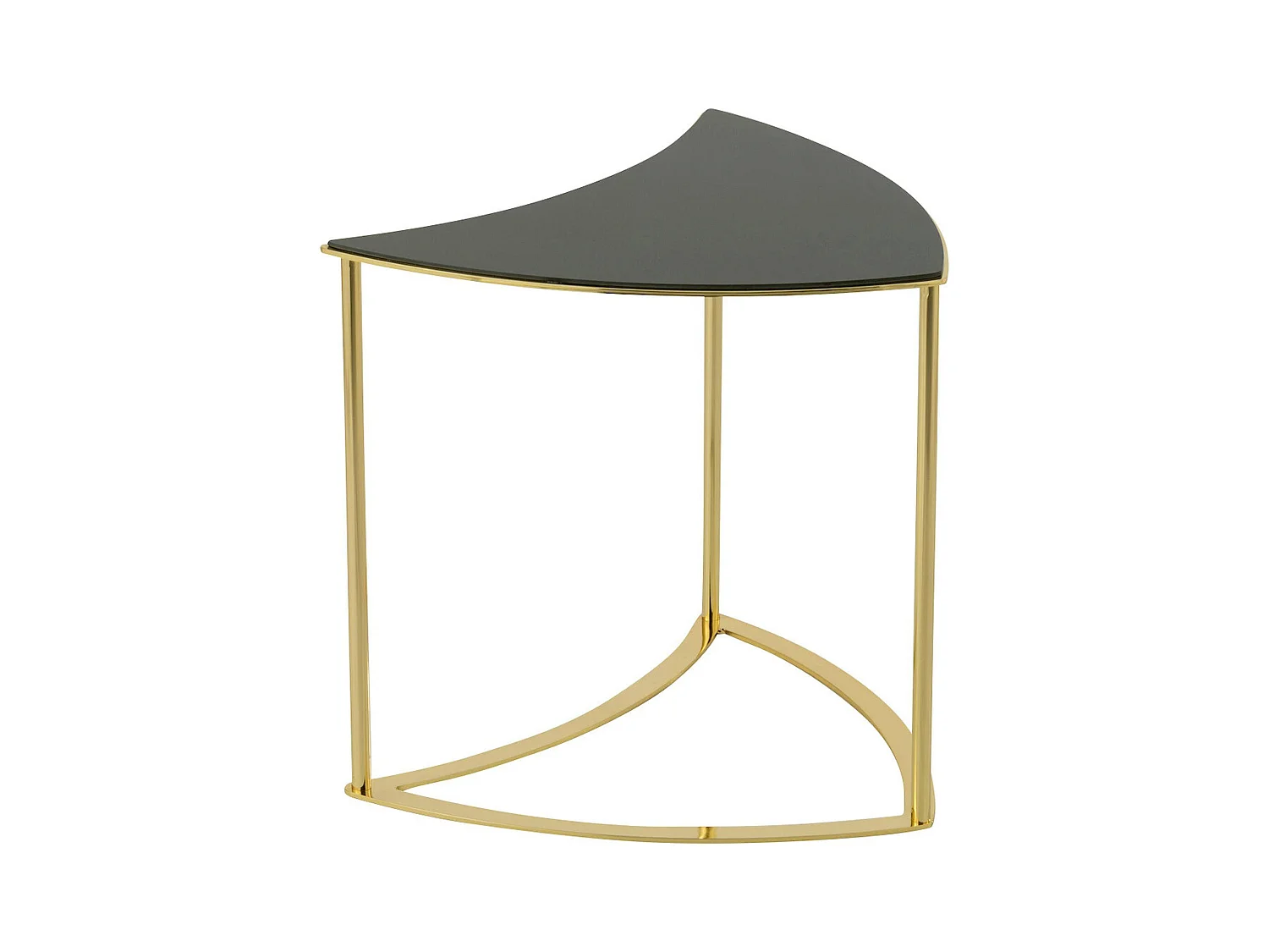 Table basse design métal doré et verre noir style contemporain