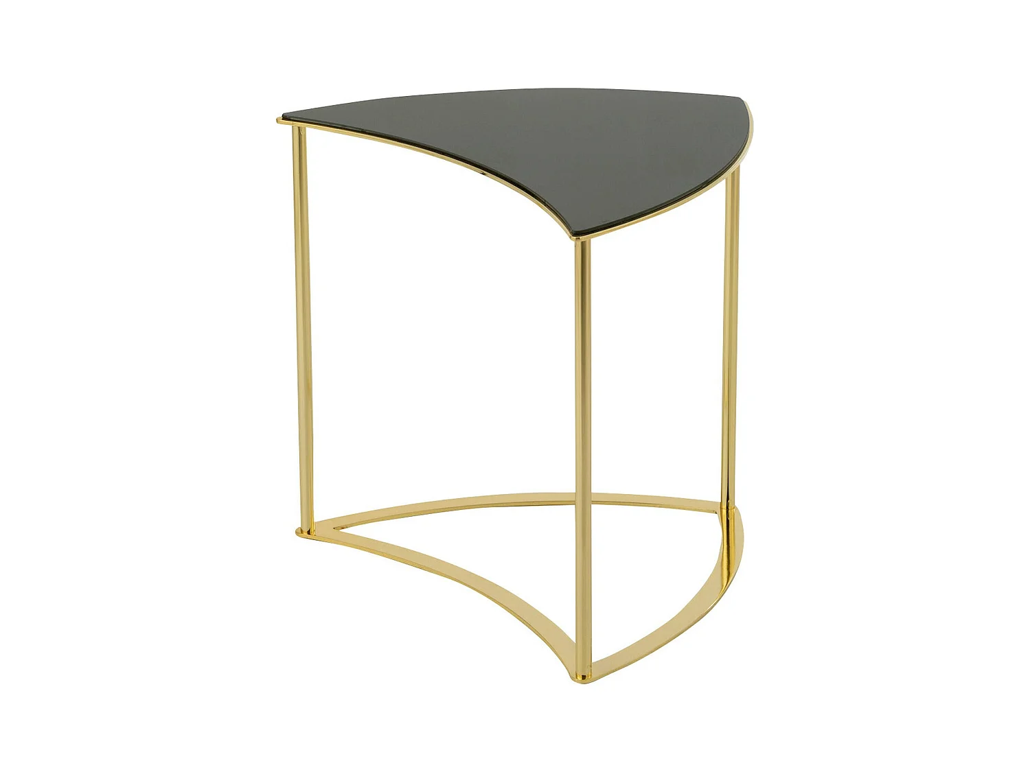 Table basse design métal doré et verre noir style contemporain