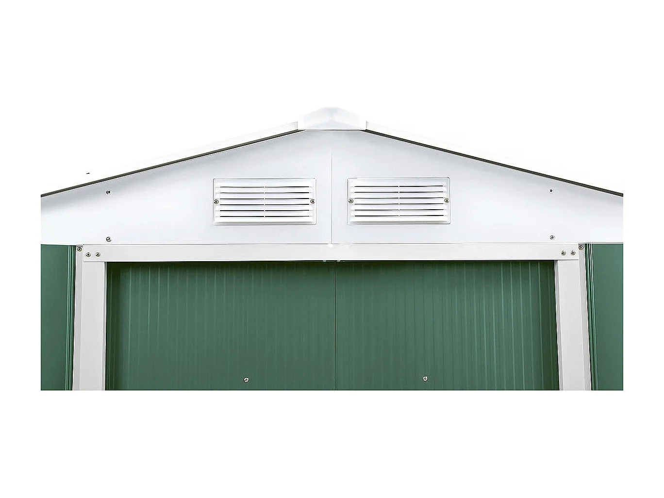 Gerätehaus aus Metall - "Rosas " - 4,07 m² mit Solarpaneelen - Grün