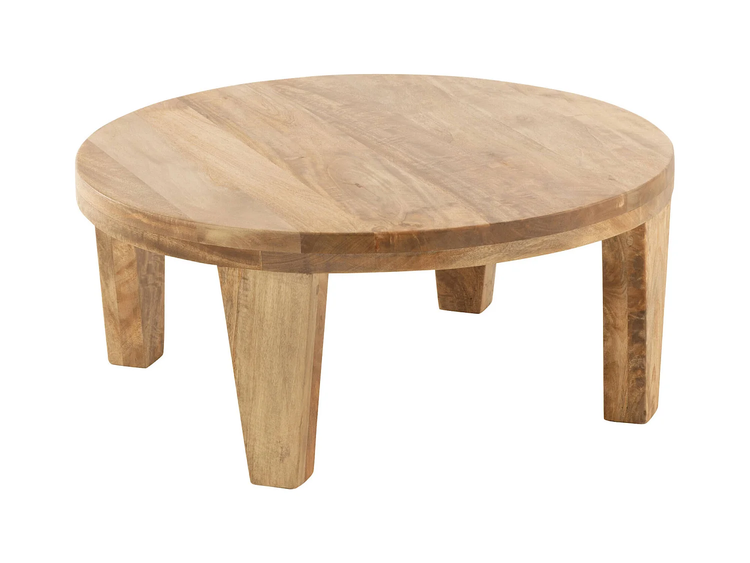 Table basse ronde en bois de manguier naturel salon élégant