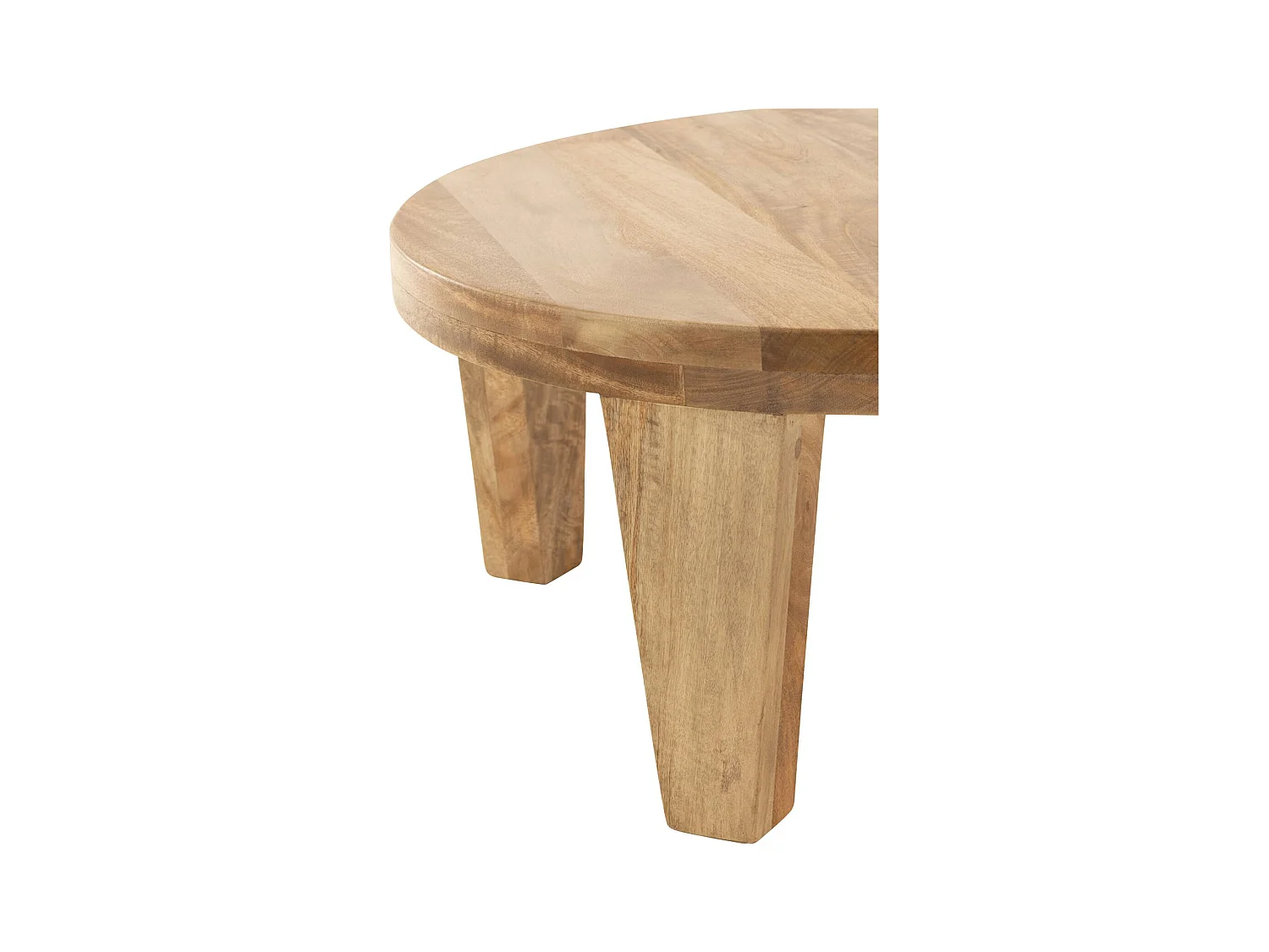 Table basse ronde en bois de manguier naturel salon élégant