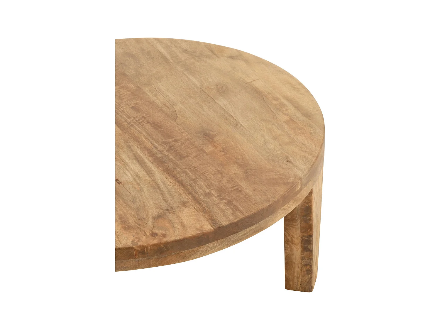 Table basse ronde en bois de manguier naturel salon élégant