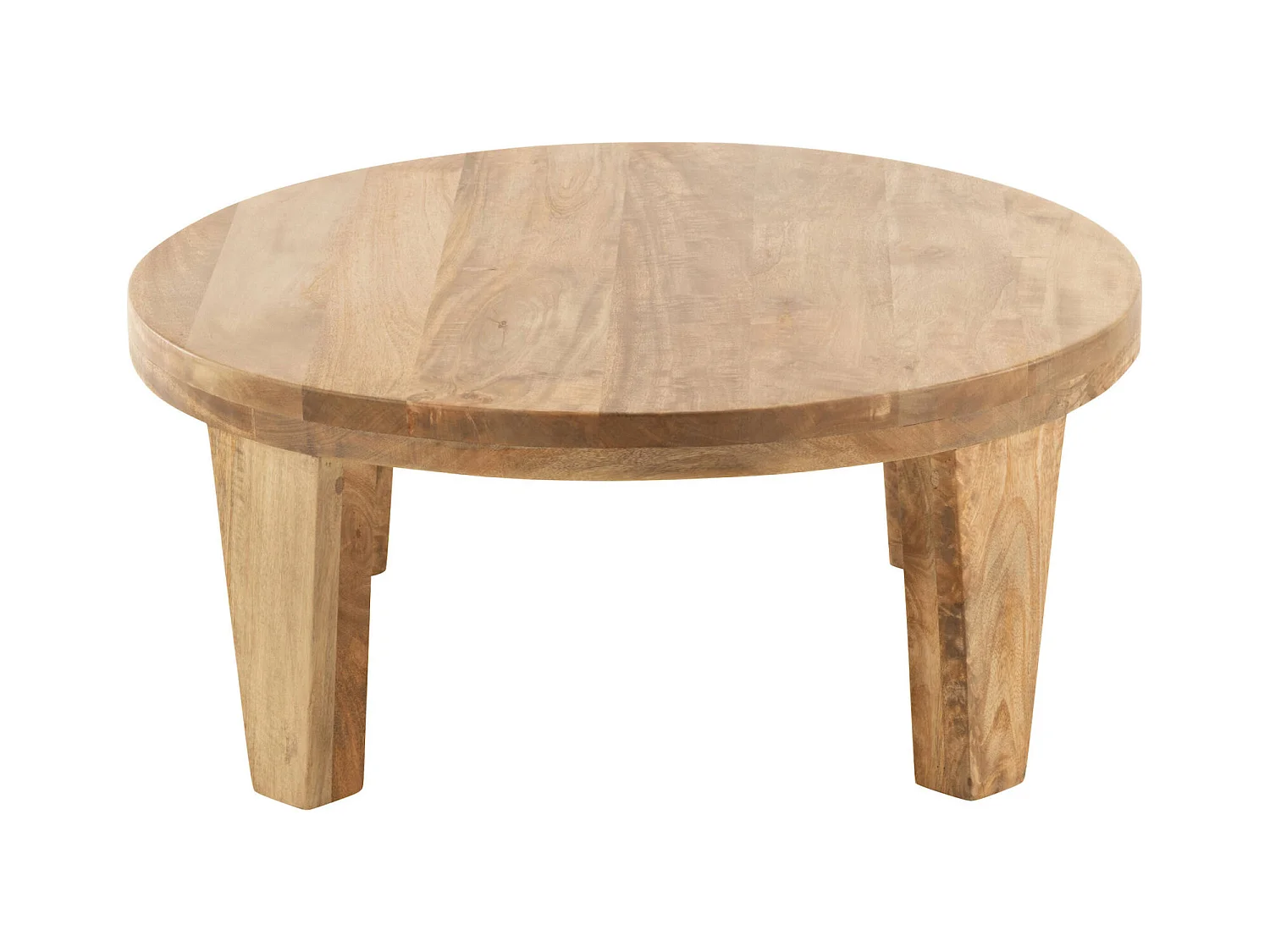 Table basse ronde en bois de manguier naturel salon élégant