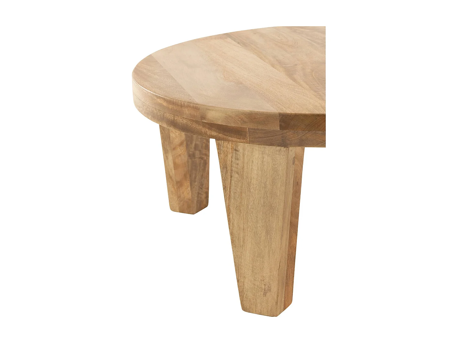 Table basse ronde en bois de manguier naturel salon élégant