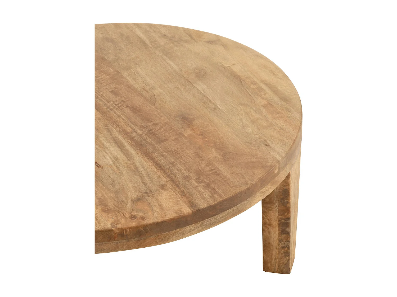 Table basse ronde en bois de manguier naturel salon élégant
