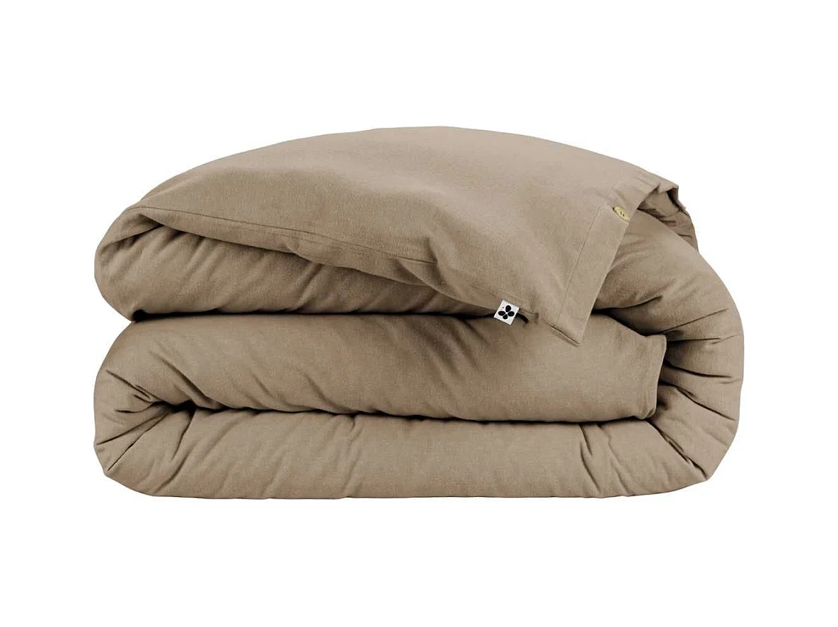 Housse de couette 200x200 cm  en flanelle de coton coloris Ficelle - HEDDA