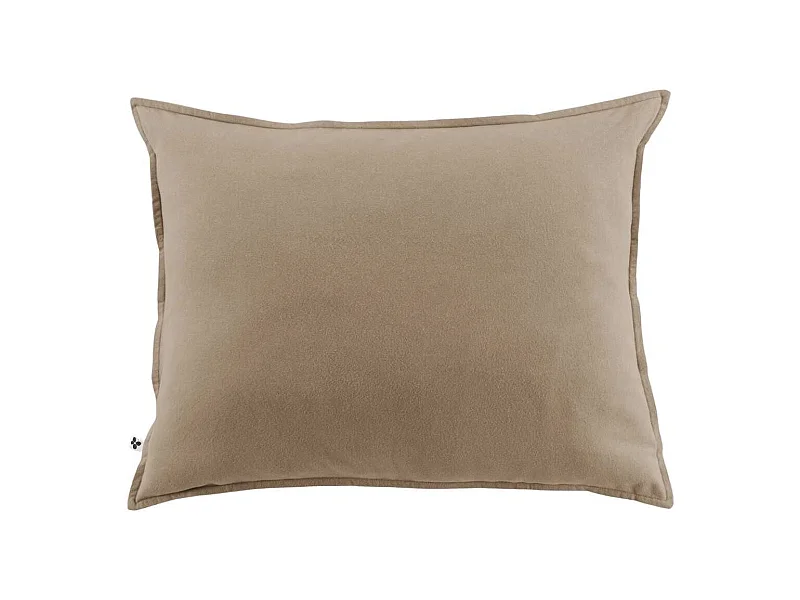 Taie d'oreiller 50x70cm en flanelle de coton unie coloris Ficelle - HEDDA