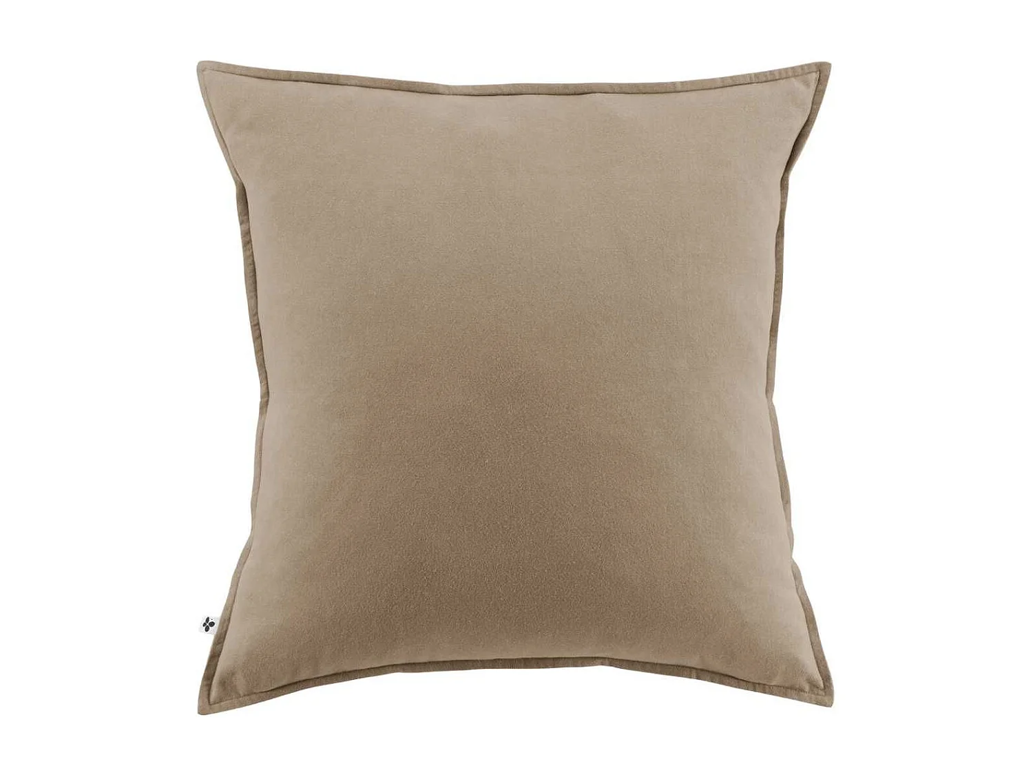 Taie d'oreiller 63x63cm en flanelle de coton coloris Ficelle - HEDDA