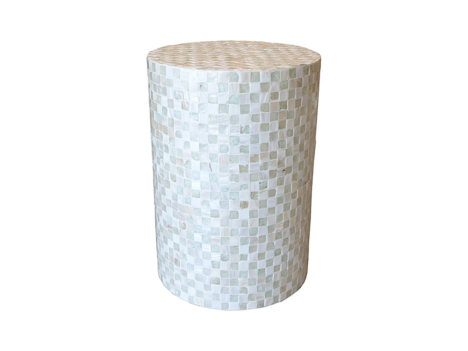 Now's Home - Meuble D'appoint  En Coquille De Capiz Vert 35x35xht50  Zina