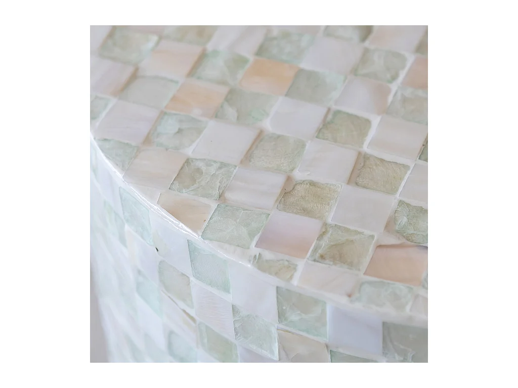 Now's Home - Meuble D'appoint  En Coquille De Capiz Vert 35x35xht50  Zina