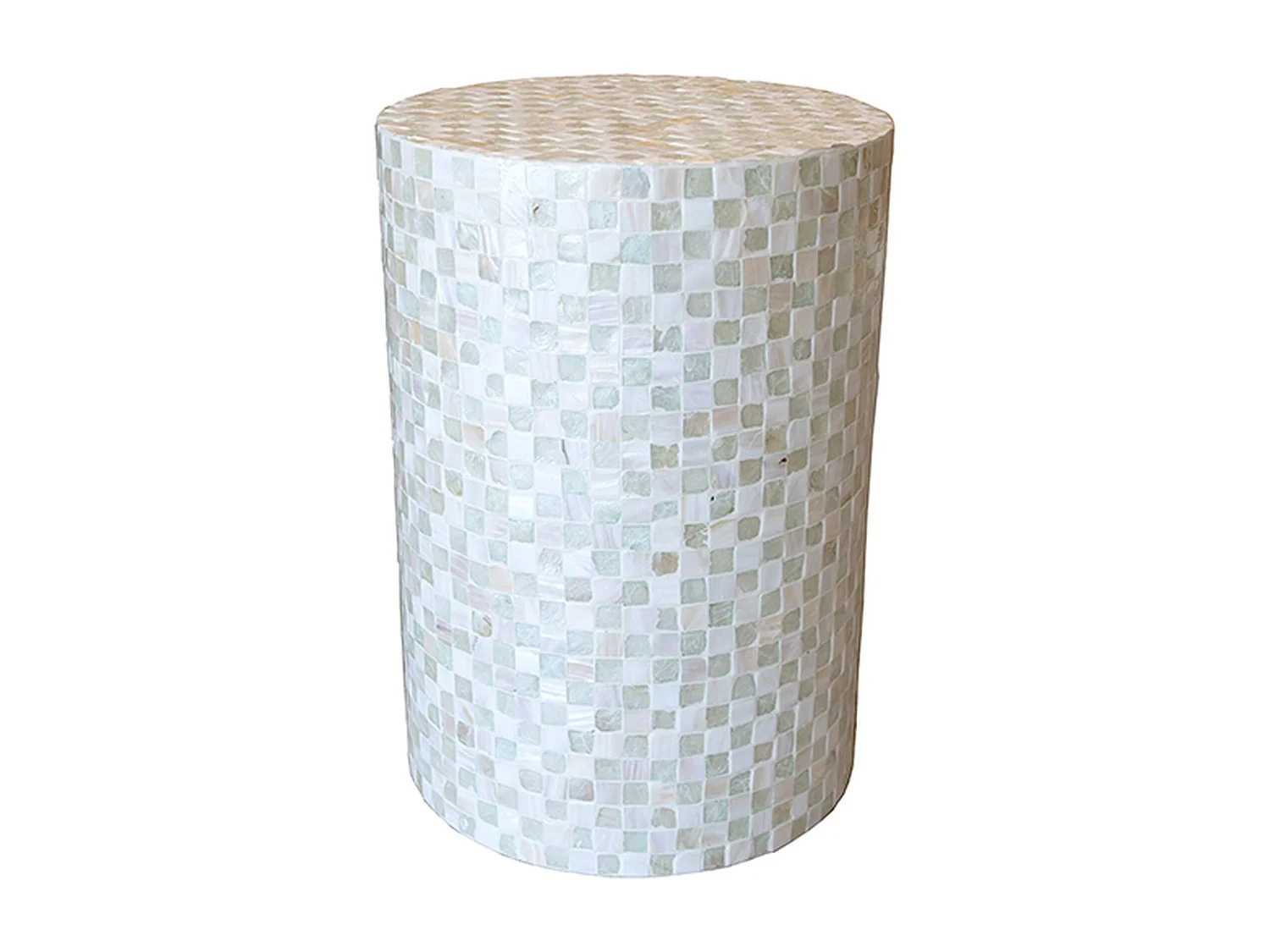 Now's Home - Meuble D'appoint  En Coquille De Capiz Vert 35x35xht50  Zina