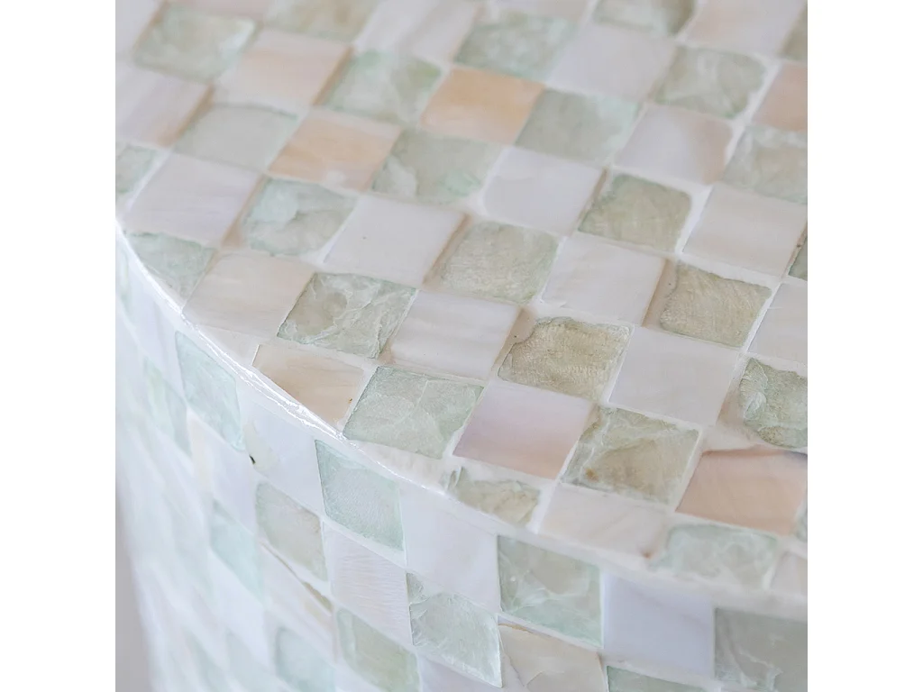 Now's Home - Meuble D'appoint  En Coquille De Capiz Vert 35x35xht50  Zina