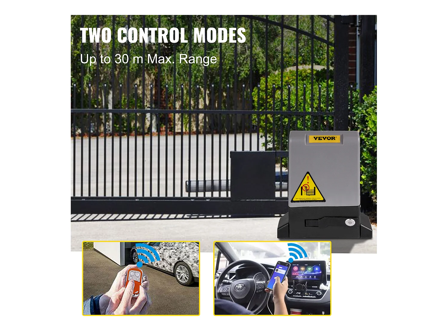 Ouvre-Porte Coulissant SucceBuy, Ouvre Portail Automatique 4 m avec 4 Télécommandes et Contrôle APP, Moteur de Portail Électrique pour Allée Roulante