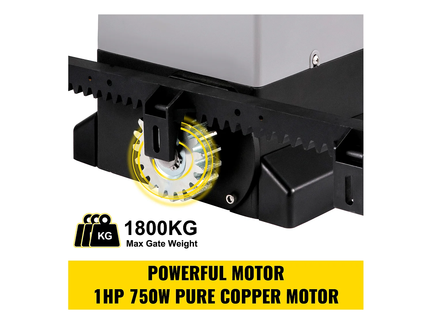 Ouvre-Porte Coulissant SucceBuy, Ouvre Portail Automatique 7 m avec 4 Télécommandes et Contrôle APP, Moteur de Portail Électrique pour Allée Roulante