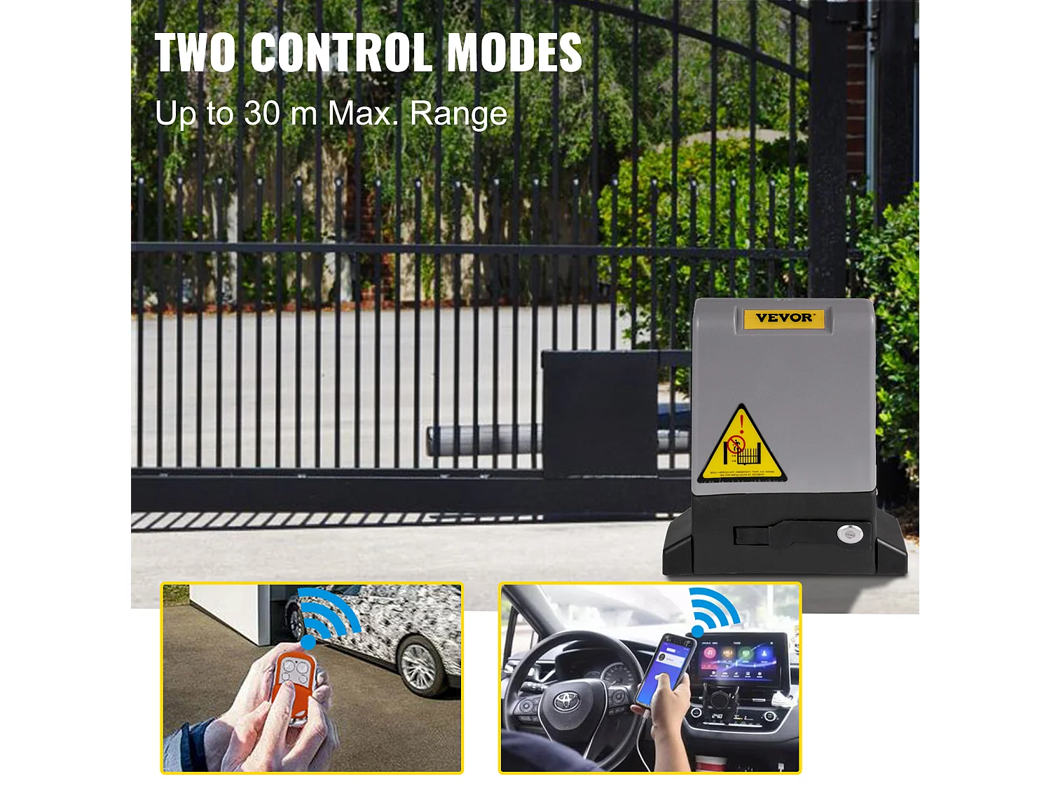 Ouvre-Porte Coulissant SucceBuy, Ouvre Portail Automatique 7 m avec 4 Télécommandes et Contrôle APP, Moteur de Portail Électrique pour Allée Roulante