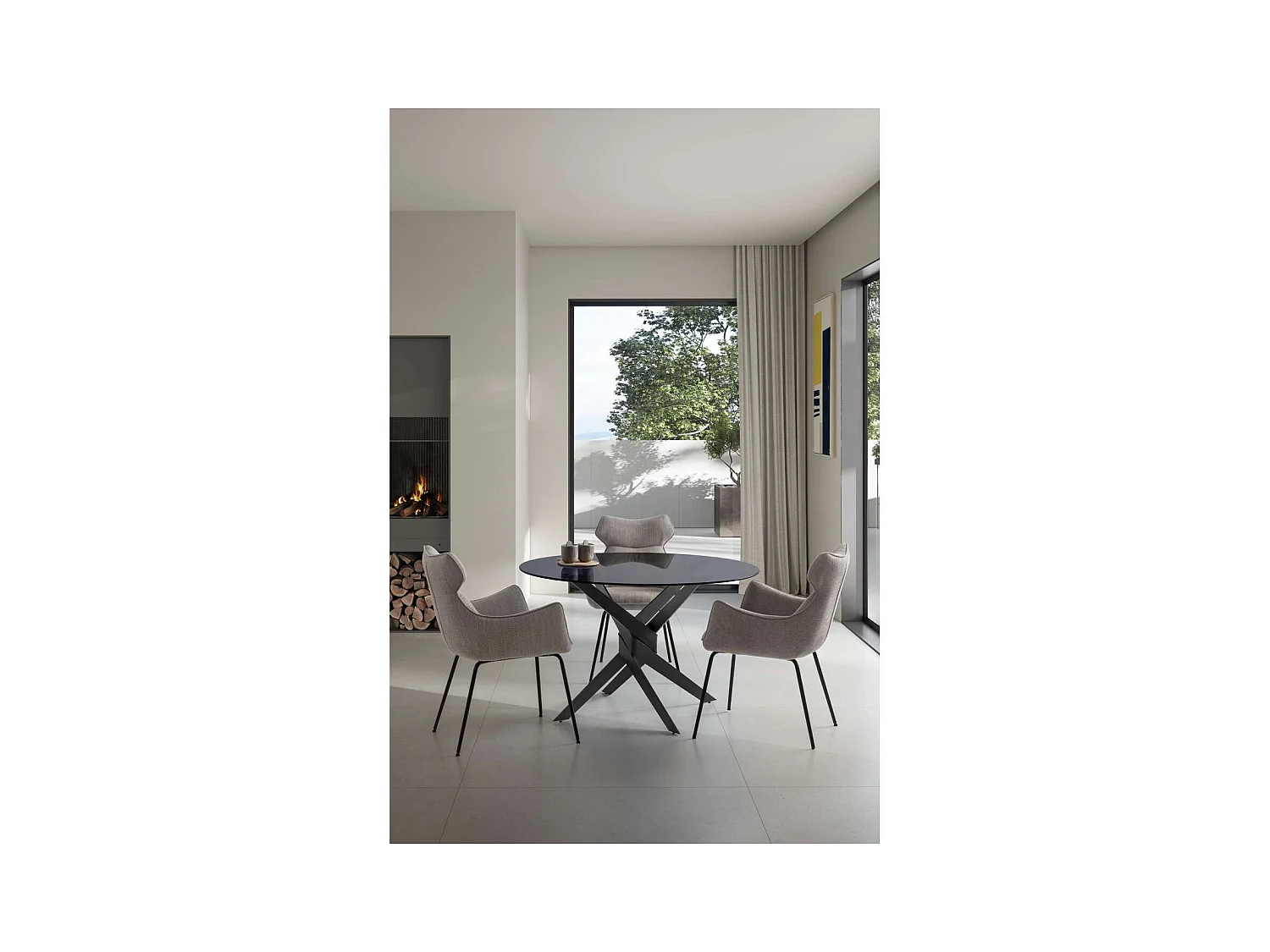 Pack de 2 sillones modelo Dimitri tapizado textil gris, 90cm(alto) 60cm(ancho) 65cm(largo)