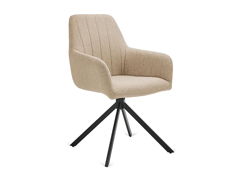Pack de 2 sillones Gabi tapizadas en textil beige tostado, 85cm(alto) 42cm(ancho) 58cm(fon