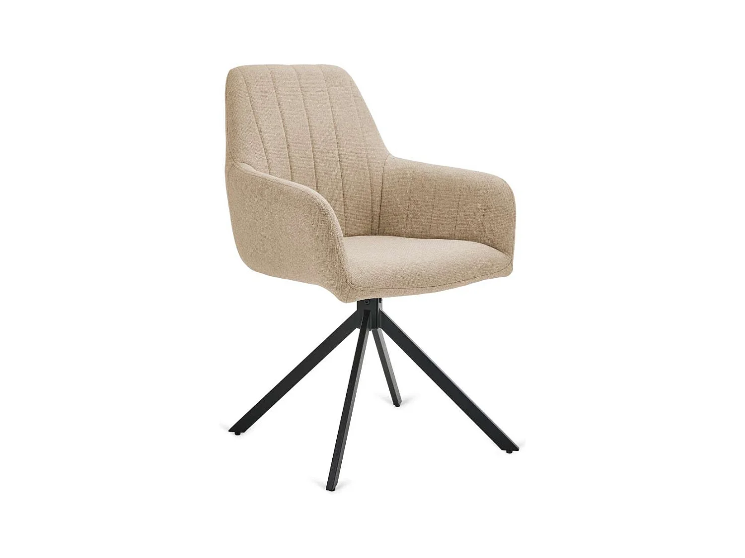 Pack de 2 sillones Gabi tapizadas en textil beige tostado, 85cm(alto) 42cm(ancho) 58cm(fon