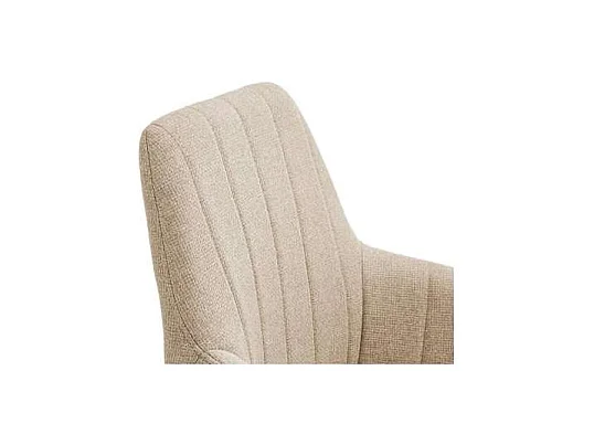 Pack de 2 sillones Gabi tapizadas en textil beige tostado, 85cm(alto) 42cm(ancho) 58cm(fon