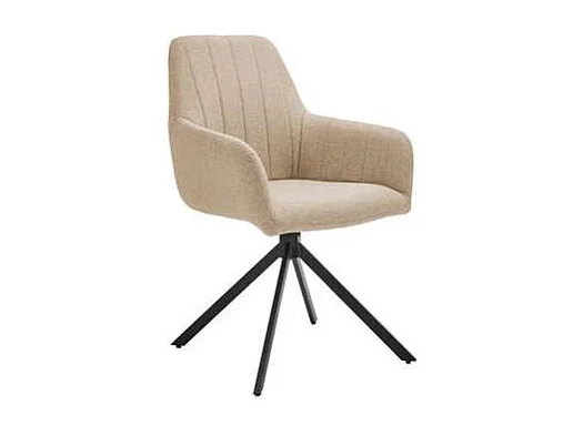 Pack de 2 sillones Gabi tapizadas en textil beige tostado, 85cm(alto) 42cm(ancho) 58cm(fon