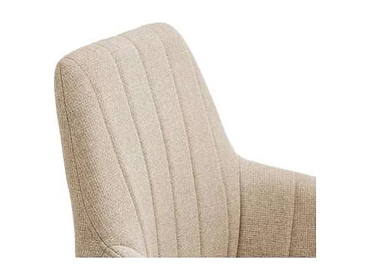 Pack de 2 sillones Gabi tapizadas en textil beige tostado, 85cm(alto) 42cm(ancho) 58cm(fon