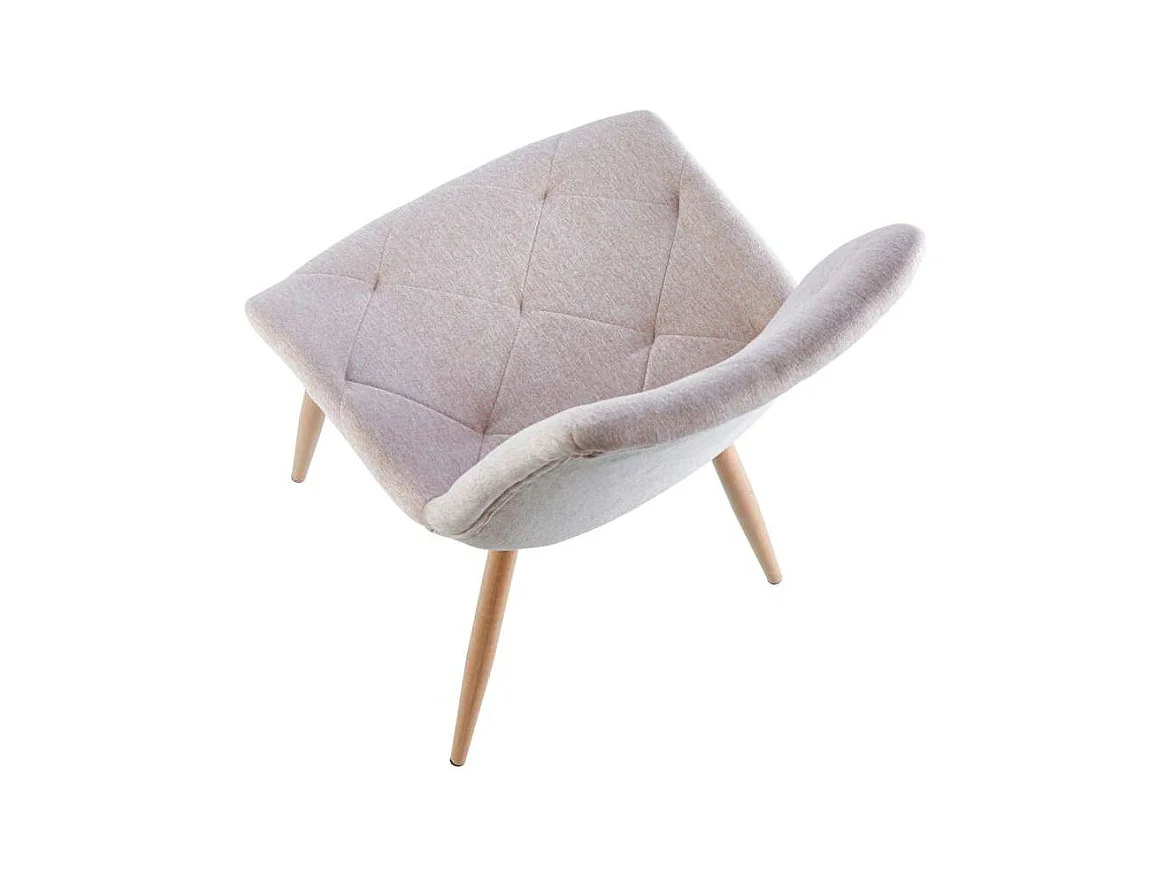 Pack de 4 sillas para cocina o comedor Marlene tapizado textil beige/roble, 85 cm(alto)53