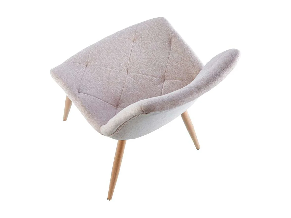 Pack de 4 sillas para cocina o comedor Marlene tapizado textil beige/roble, 85 cm(alto)53