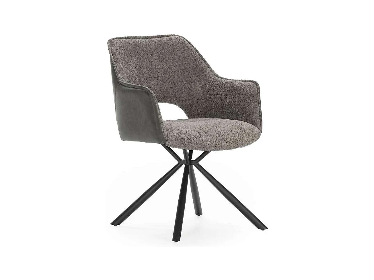 Pack de 2 sillones modelo Oliver tapizado textil gris, 81cm(alto) 60cm(ancho) 62cm(largo)