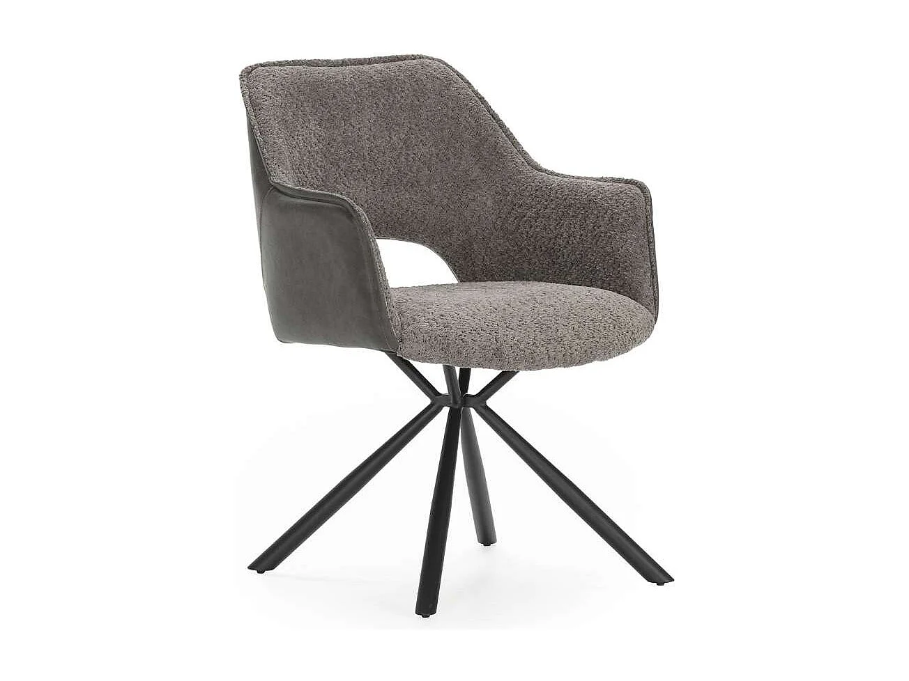 Pack de 2 sillones modelo Oliver tapizado textil gris, 81cm(alto) 60cm(ancho) 62cm(largo)