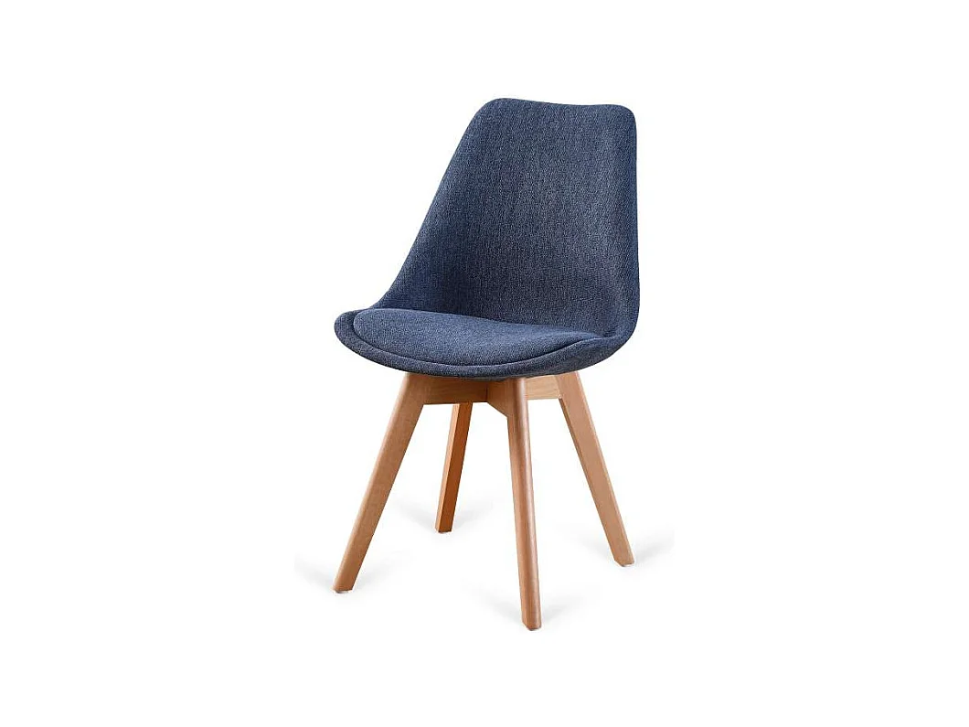 Pack 4 sillas Super Dereck tapizado en tejido azul marino, 42 cm(ancho) 81 cm(altura) 46 c