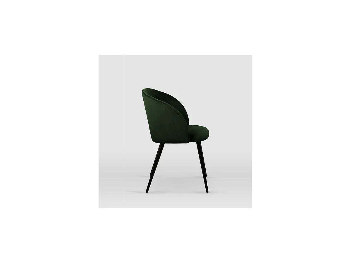 Pack de 2 sillas modelo Keren tapizadas en terciopelo verde botella, 51.5cm(ancho ) 88.5cm