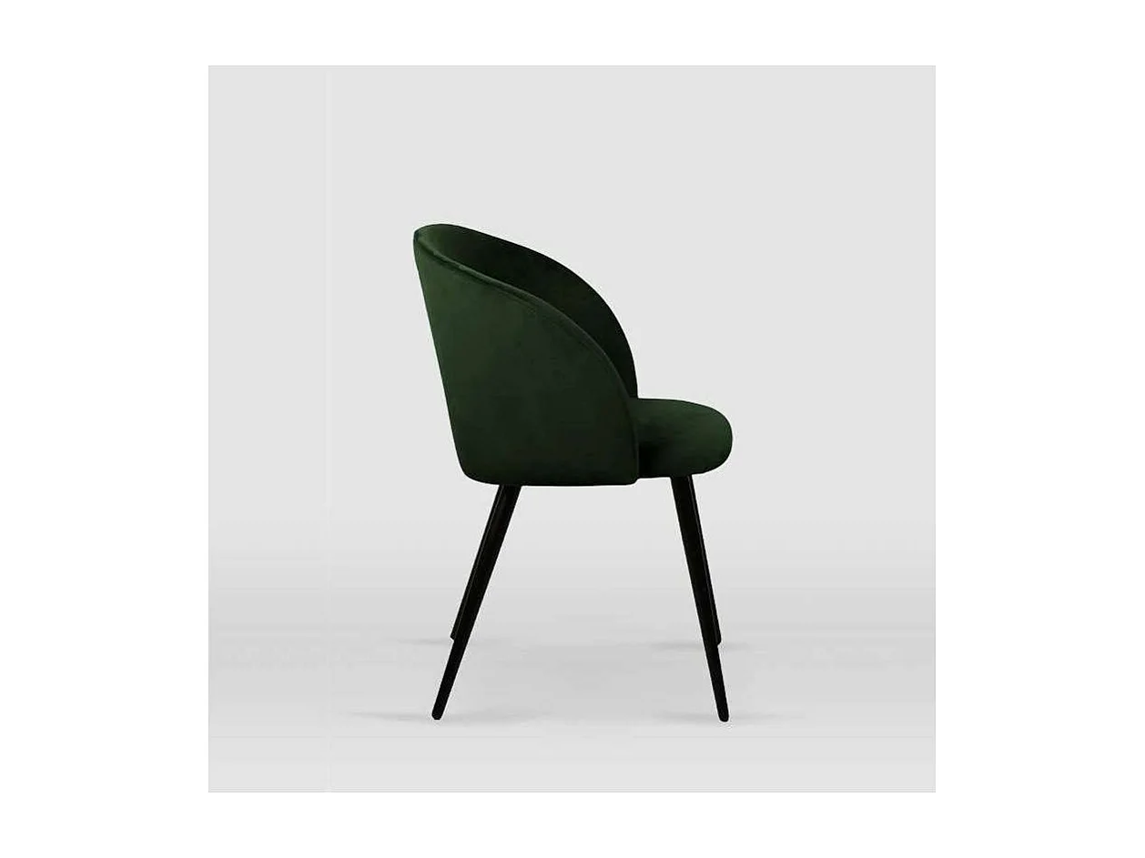 Pack de 2 sillas modelo Keren tapizadas en terciopelo verde botella, 51.5cm(ancho ) 88.5cm