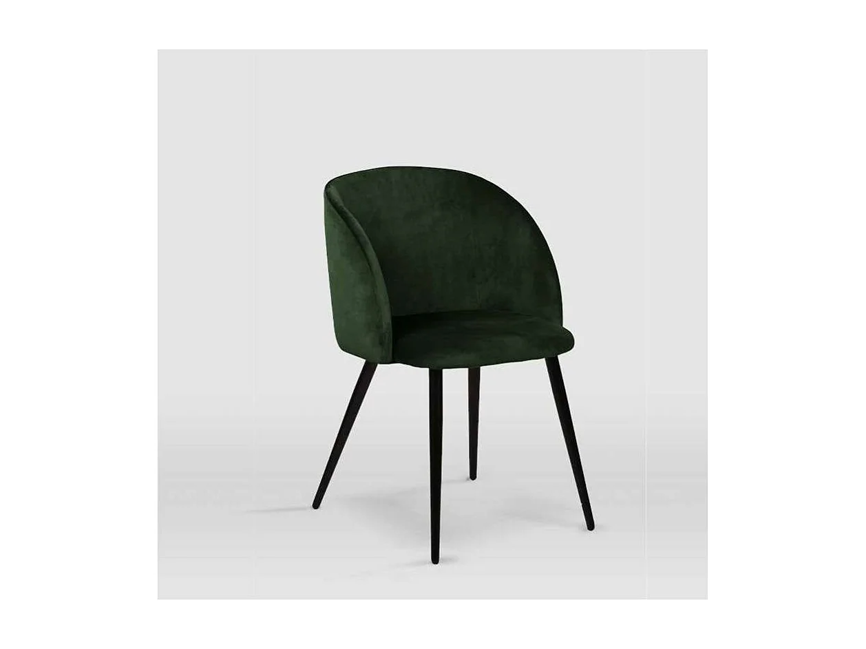 Pack de 2 sillas modelo Keren tapizadas en terciopelo verde botella, 51.5cm(ancho ) 88.5cm
