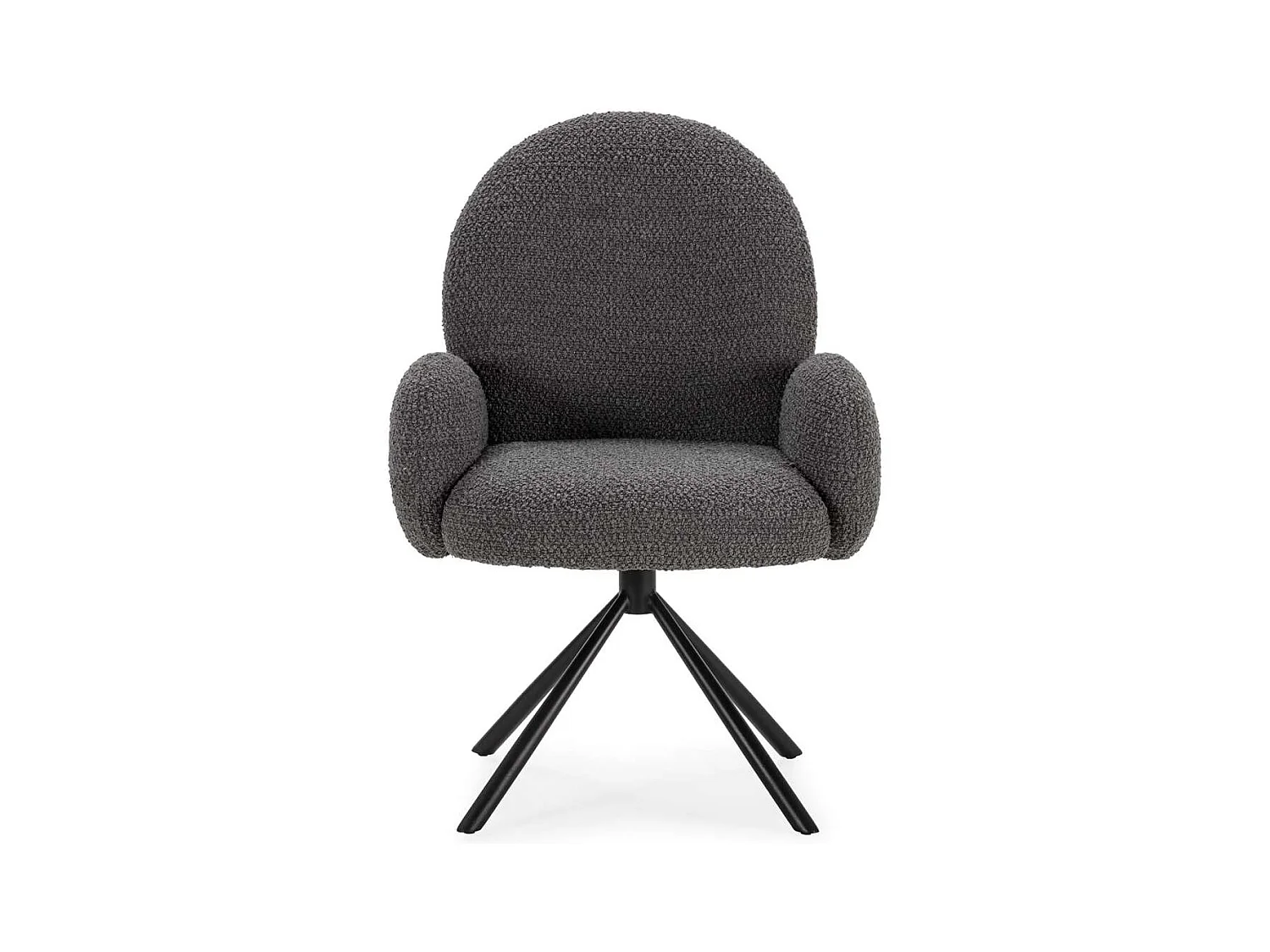 Sillón giratorio modelo Damas con brazos tapizado textil gris oscuro, 89cm(alto) 64cm(anc