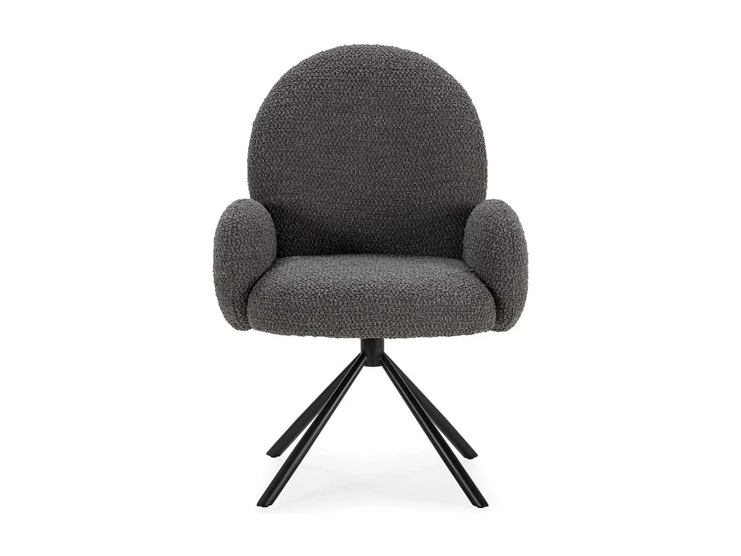 Sillón giratorio modelo Damas con brazos tapizado textil gris oscuro, 89cm(alto) 64cm(anc