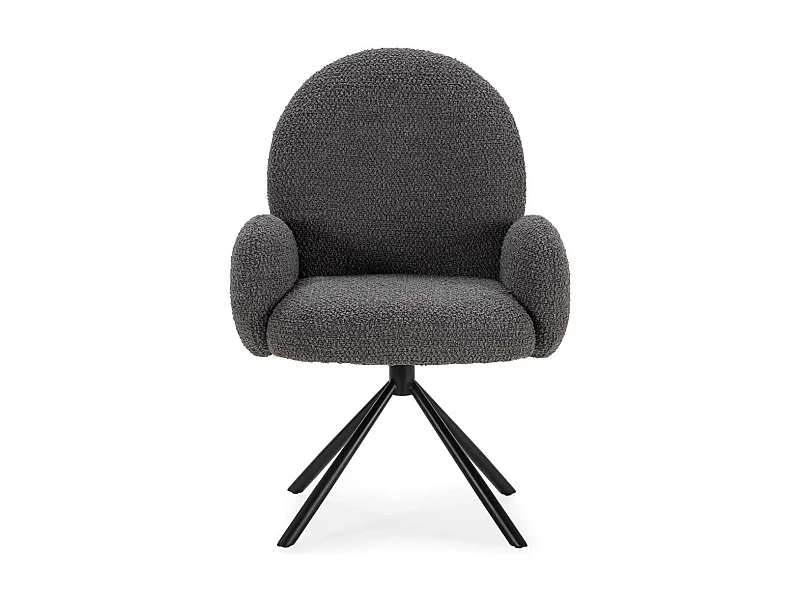 Sillón giratorio modelo Damas con brazos tapizado textil gris oscuro, 89cm(alto) 64cm(anc