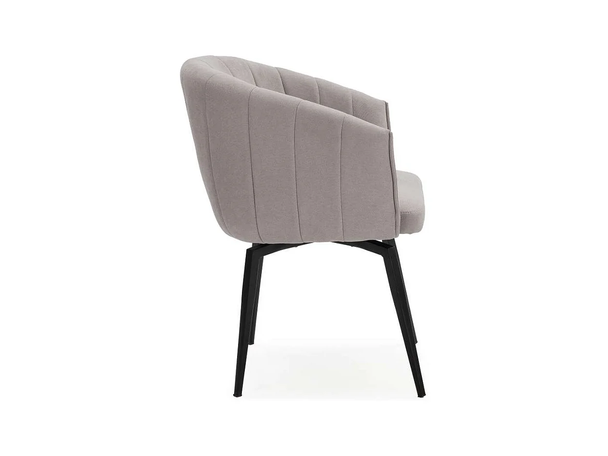 Sillón giratorio modelo Plumeti tapizado textil taupe, 81cm(alto) 60cm(ancho) 61cm(largo)