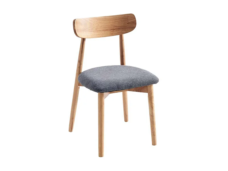 Pack de 2 sillas para cocina o comedor Shia tapizado textil gris/natural, 83cm(alto) 49cm(