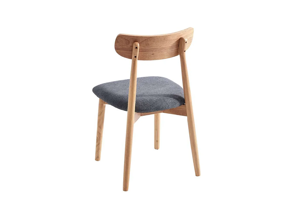 Pack de 2 sillas para cocina o comedor Shia tapizado textil gris/natural, 83cm(alto) 49cm(