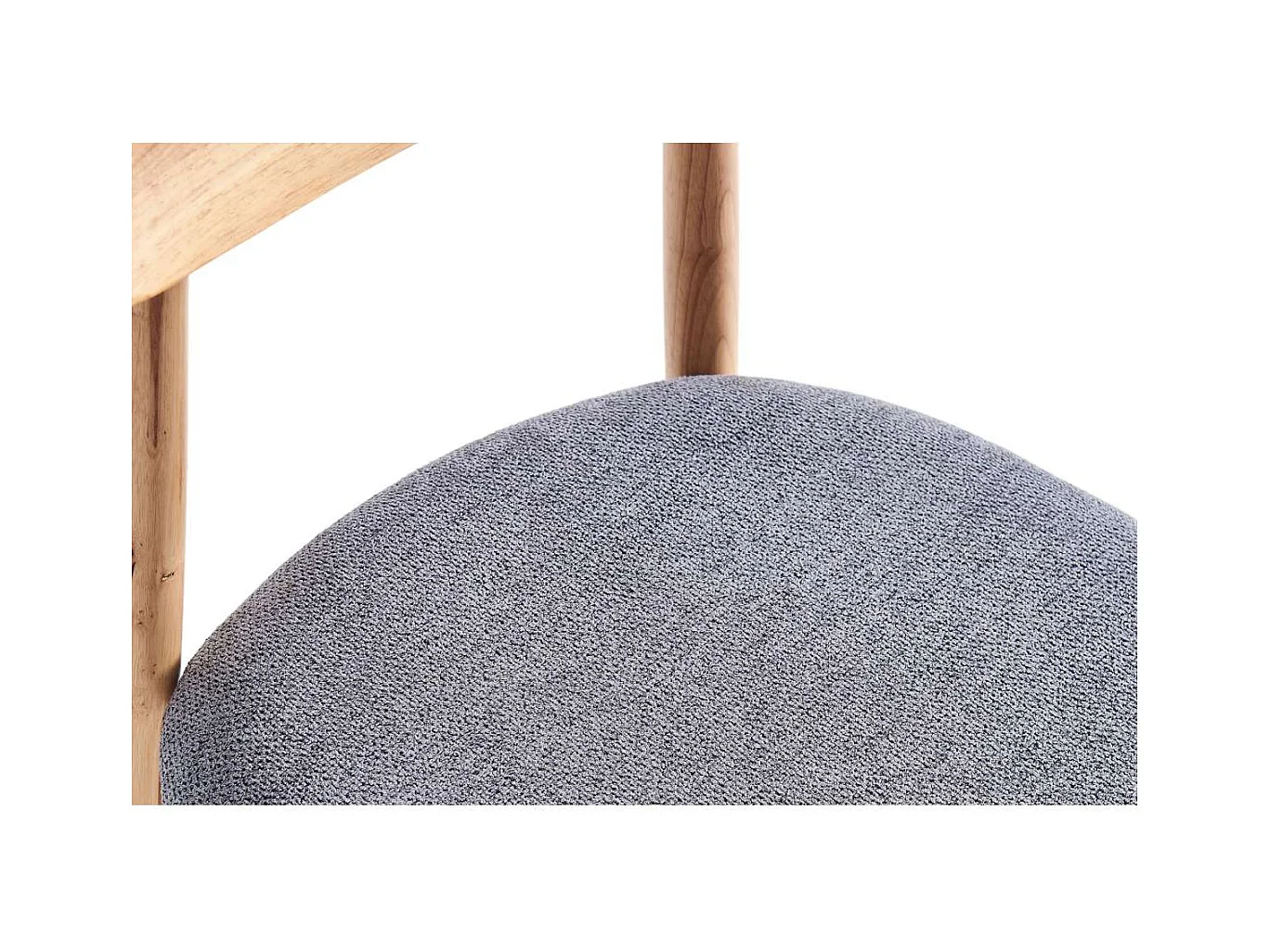 Pack de 2 sillas para cocina o comedor Shia tapizado textil gris/natural, 83cm(alto) 49cm(