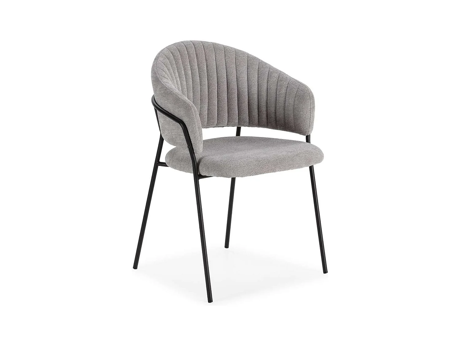 Pack de 2 sillones modelo Lidia tapizado textil gris claro, 81.5cm(alto) 54cm(ancho) 57cm(