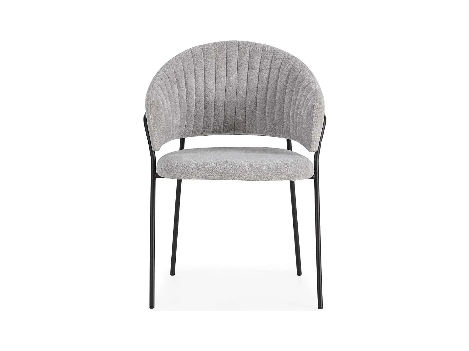Pack de 2 sillones modelo Lidia tapizado textil gris claro, 81.5cm(alto) 54cm(ancho) 57cm(