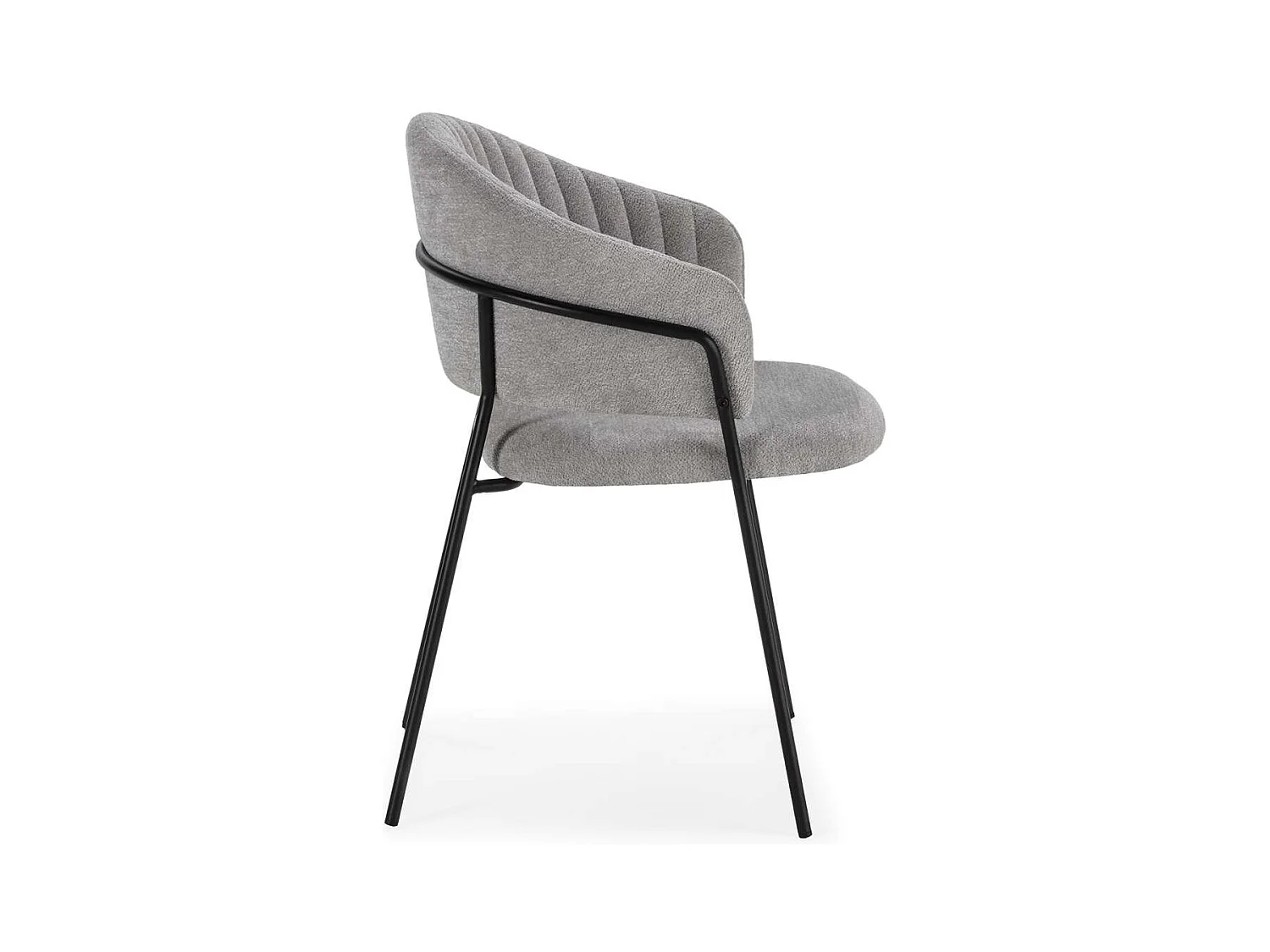 Pack de 2 sillones modelo Lidia tapizado textil gris claro, 81.5cm(alto) 54cm(ancho) 57cm(