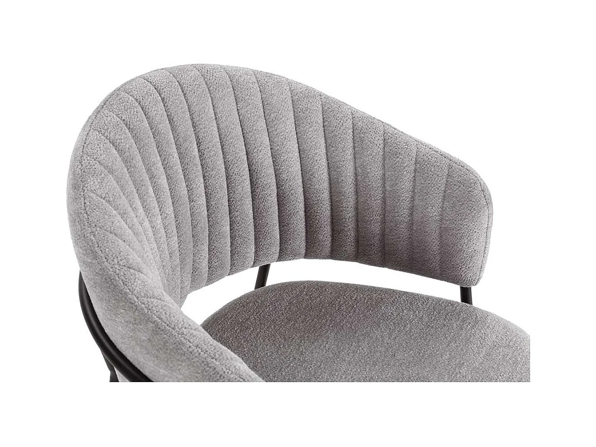 Pack de 2 sillones modelo Lidia tapizado textil gris claro, 81.5cm(alto) 54cm(ancho) 57cm(