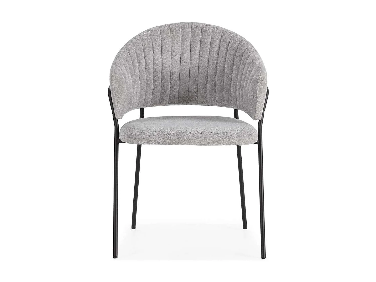 Pack de 2 sillones modelo Lidia tapizado textil gris claro, 81.5cm(alto) 54cm(ancho) 57cm(