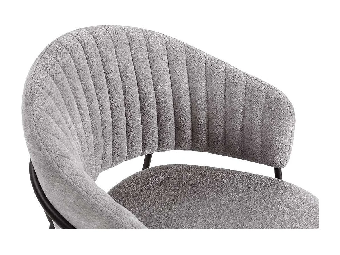 Pack de 2 sillones modelo Lidia tapizado textil gris claro, 81.5cm(alto) 54cm(ancho) 57cm(