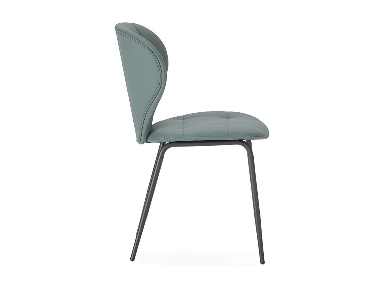 Pack de 2 sillas modelo Fauna tapizado polipiel verde, 83cm(alto) 50cm(ancho) 57cm(largo)